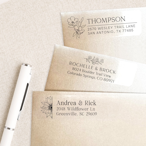 High Quality Clear Address Labels, Custom Personalized Wedding Address  Labels, Envelope Address Label Stickers, Flower Labels 