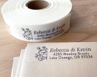 Clear Address Labels, High Quality Custom Personalized Wedding Address Labels, Envelope Address Label Stickers, Flower Labels