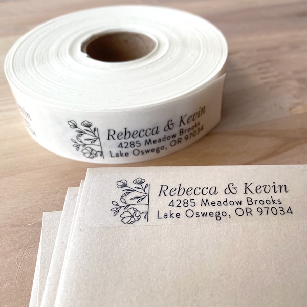 Clear Address Labels, High Quality Custom Personalized Wedding Address Labels, Envelope Address Label Stickers, Flower Labels