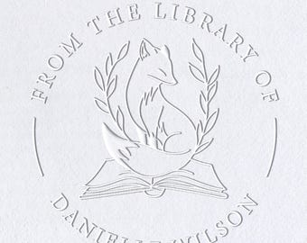 Custom Book Embosser or Book Stamp, Custom Book Embosser - Perfect Gift for Bookworms, Personalized Classic ex libris Library Stamp