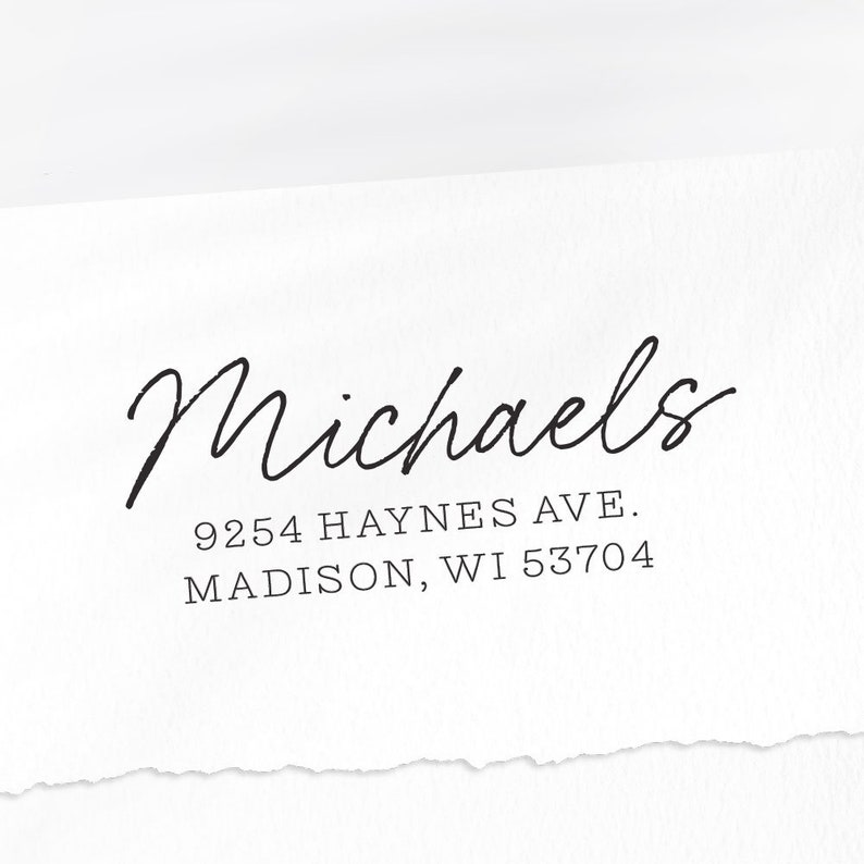 Custom Stamp Address Custom Address Stamp Self-Inking Calligraphy wedding Return Address Stamp Personalized Williams N2036 image 5