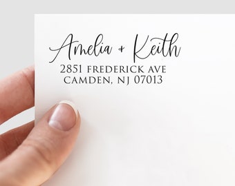 Custom Address Stamp, Modern handwriting return address, Great new home housewarming gift, Wedding invitation address stamp
