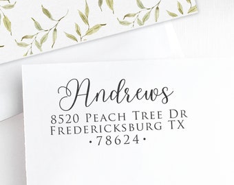 Custom Stamp | Custom Address Stamp | Wedding address stamp | Calligraphy Stamp | Personalized Family Stamp - Andrews