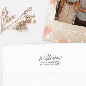 Custom Stamp Address Custom Address Stamp Self-Inking Calligraphy wedding Return Address Stamp Personalized Williams N2036 image 6