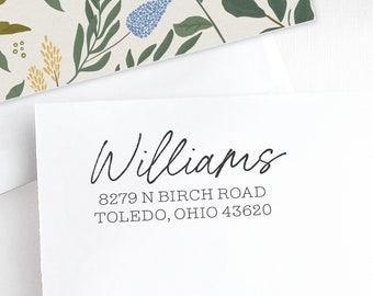 Custom Stamp Address |  Custom Address Stamp Self-Inking | Calligraphy wedding | Return Address Stamp | Personalized - Williams N2036