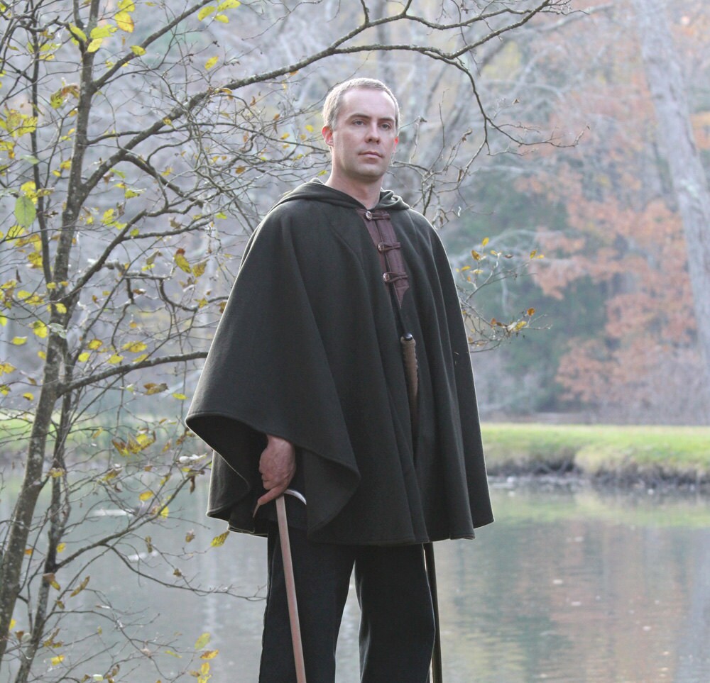 Loden Green Cape Wool Cape Three Button Cape Etsy Mexico