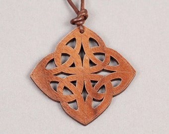 Celtic Knot Pendant - Celtic Knot Necklace - Wood Pendant - Wood Necklace