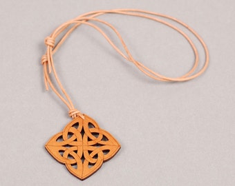 Celtic Knot Pendant - Celtic Knot Necklace - Wood Pendant - Wood Necklace