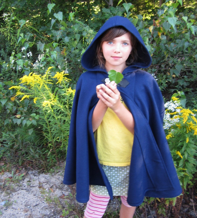 Blue Cape Wool Cape Midlength Cape Cape With Hood Etsy