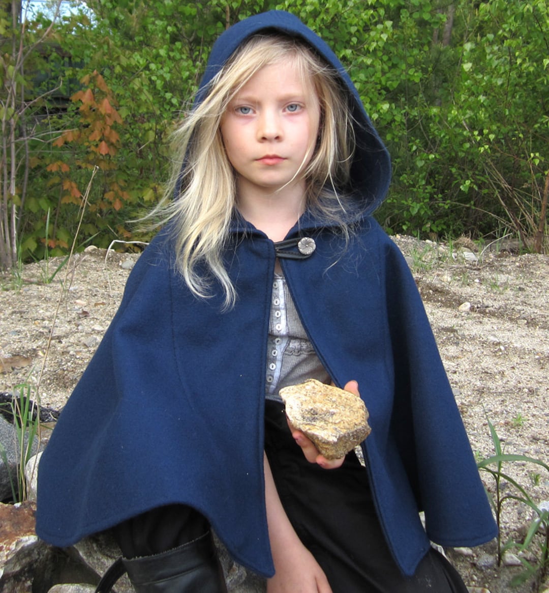 Kids Cape Blue Cape Cape With Hood Hooded Kids Cape Etsy UK