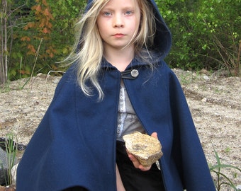 Kids Cape - Blue Cape - Cape with Hood - Hooded Kids Cape