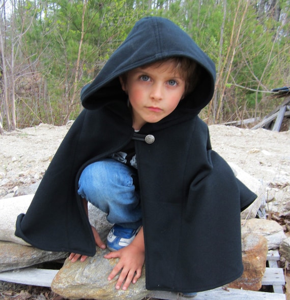 Hooded Cape Kids Black Hooded Cape Kids Black