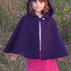 Kids Cape Purple Cape Cape with Hood Hooded Kids Cape image 2