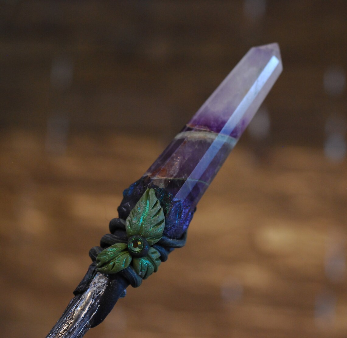 Banded Amethyst Quartz Crystal Wand Ceremonial Alter Wiccan Etsy