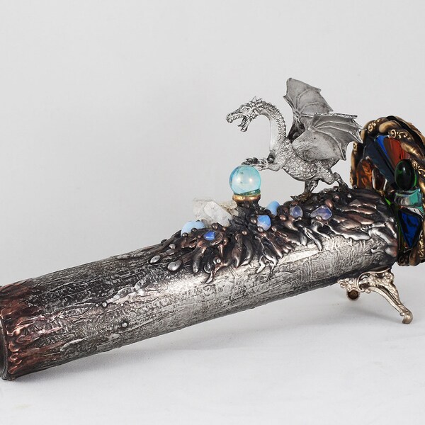 Silver Kaleidoscope with Dragon Crystals decorative metal work wedding birthday celebrations graduation Darlene Musser