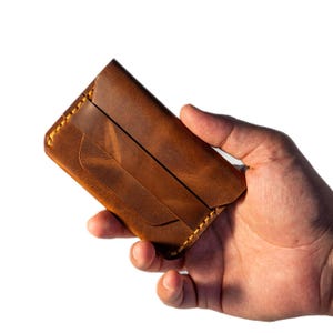 KAPADOKYA, portefeuille en cuir véritable, portefeuille minimaliste, porte-cartes, couture main, portefeuille super mince, fait main,
