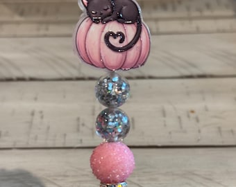 Cute Pink Pumpkin Beaded Pen