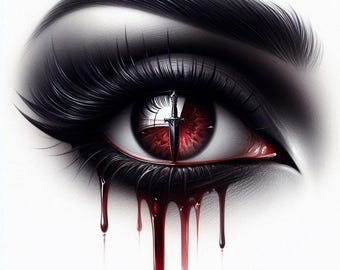 Bloody Eye Watercolor Clipart: (11 JPG Files)