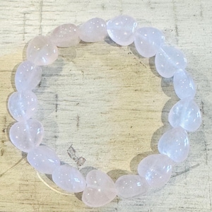 Rose Quartz Heart Crystal Bracelet