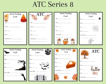 Artist Trading Card (ATC) Back Printable: Series 8 (1 PDF File)