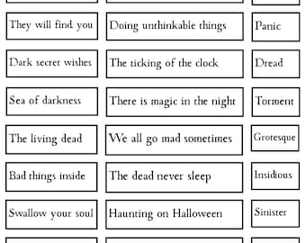 Printable Scary Phrases 2 (Digital Download)
