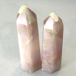 Shiny Angel Aura Rose Quartz Towers
