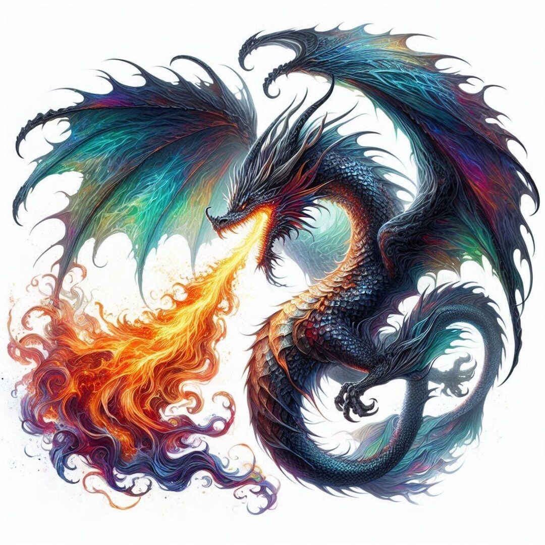 Color Changing Dragon Watercolor Clipart: (12 JPG Files) - Etsy