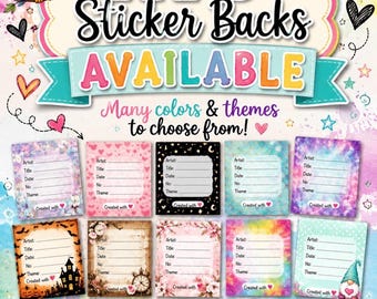 Dos autocollant ATC inspiré de Lisa Frank (27 cartes)