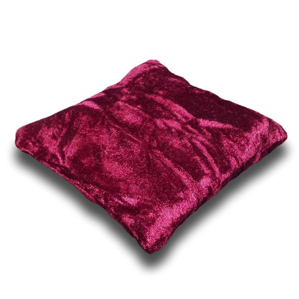 Red Wine Crushed Velvet Crystal Pillow Sphere or Point Display Stand, 4 Sizes, 3.0 thru 5.5 Inch