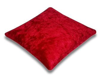 Cherry Red Crushed Velvet Tiara & Crown Display Pillow, 'Bean Bag' Support, 3 Sizes, 5.5 Thru 7.5 Inch, TPV60