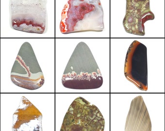 Polished Jasper & Agate Crystal Natural Slab Cabochons, Wire Wrap Jewelry, Your Choice