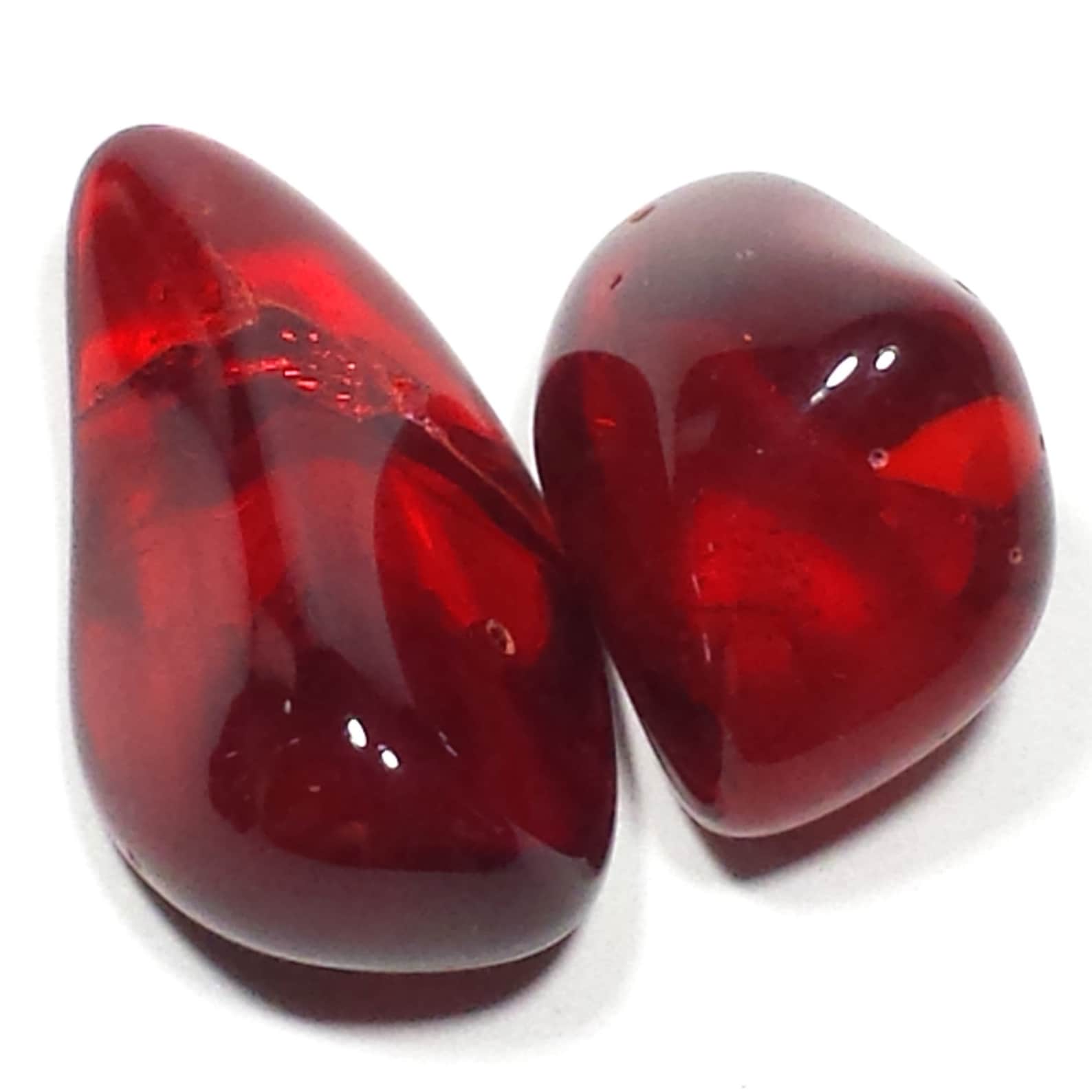 Red Obsidian Tumbled Polished Crystal Stone 2 Piece Set Avg Etsy
