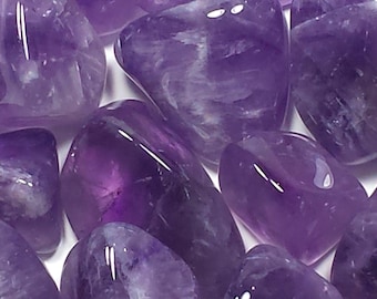 Amethyst Tumbled Polished Crystal Stones, Lot of 8 oz, Avg Size 1.17 Inch, Size Range 0.75-1.6 Inch