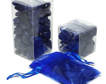 Dark Blue Sodalite Tumbled Polished Natural Stones, Small Size, Gift or Display Boxed, 3 Set Sizes, Your Choice