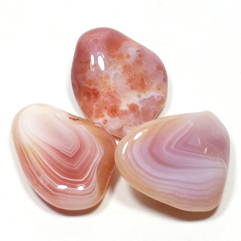 Apricot Botswana Agate Tumbled Polished Crystal Stone 3 Piece Etsy
