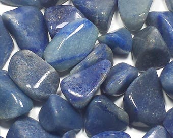 Blue Quartz Tumbled Polished Crystal Stones, 8 oz Lot, USA Hand Shaped
