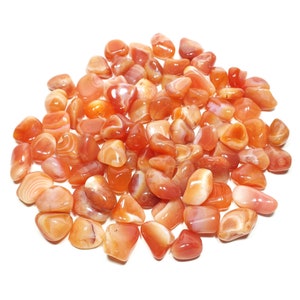 Apricot Orange Botswana Agate Tumbled Polished Crystal Stone, 5 Piece Set, Avg Size 0.83 Inch image 2