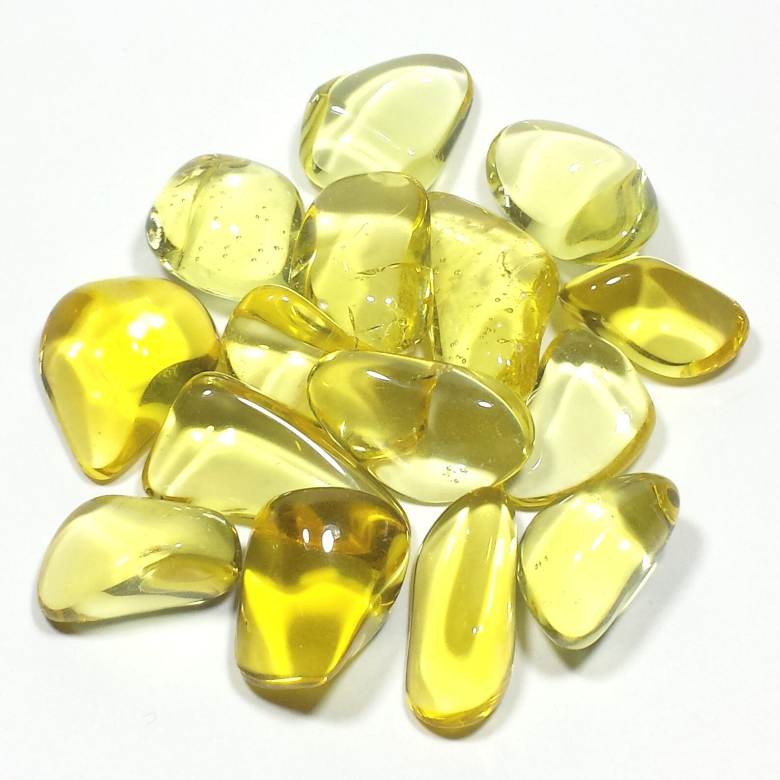 Yellow Obsidian Tumbled Polished Stones 5 Piece Set Avg Size Etsy