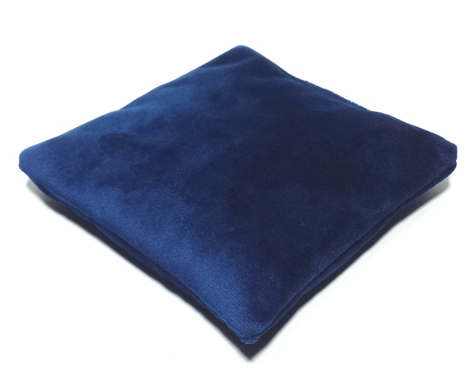 Dark Blue Velveteen Crystal Display Pillow - 'Bean Bag' Support for Crystal Skulls, Spheres, Points, Clusters and More, 4 Sz, 3.0 - 5.5 Inch