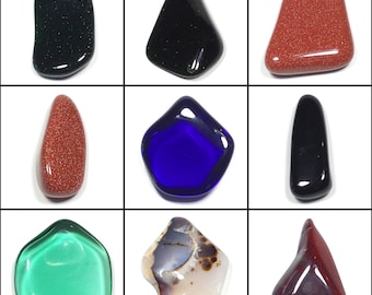 Polished Goldstone Obsidian & Agate Crystal Cabochons for Wire Wrap Jewelry, Your Choice