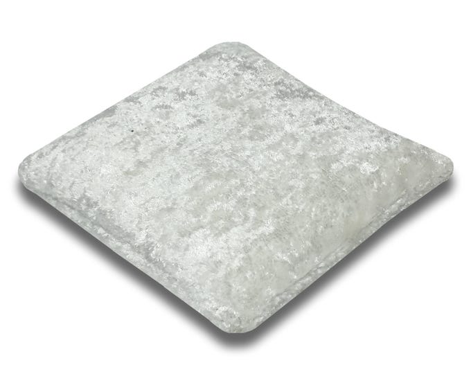 White Crushed Velvet Crystal Sphere & Point Handmade Display Pillow (3.0" - 5.5")
