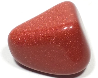 Red Goldstone Tumble Polished Crystal Stone, 1 Piece, Average Size 1.35 Inch