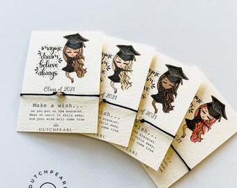 2020 Graduation Bracelet Jewelry for Graduating Women Inspirational Quote Bangle Cuff with Grad Cap Box /& Card /& Gift Bag Congrats Gift for College Senior