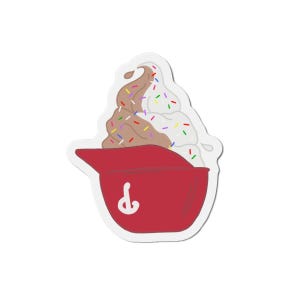 Phillies Baseball Ice Cream Helmet Die-Cut Magnets, Cute Car Decor, Philadelphia Fan Magnet,  Kitchen Accessories
