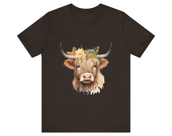 Cute Highland Cow Unisex Jersey Short Sleeve Tee