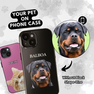 Custom Pet Phone Case – Personalized Dog Cat Photo & Name | Pet Portrait iPhone Samsung Case | Pet Loss Gift