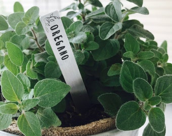 Custom Metal Handstamped Garden Markers/ Stakes Set / Herb/ Vegetable/ Flower / Outdoor Garden Lables / Plant Sign