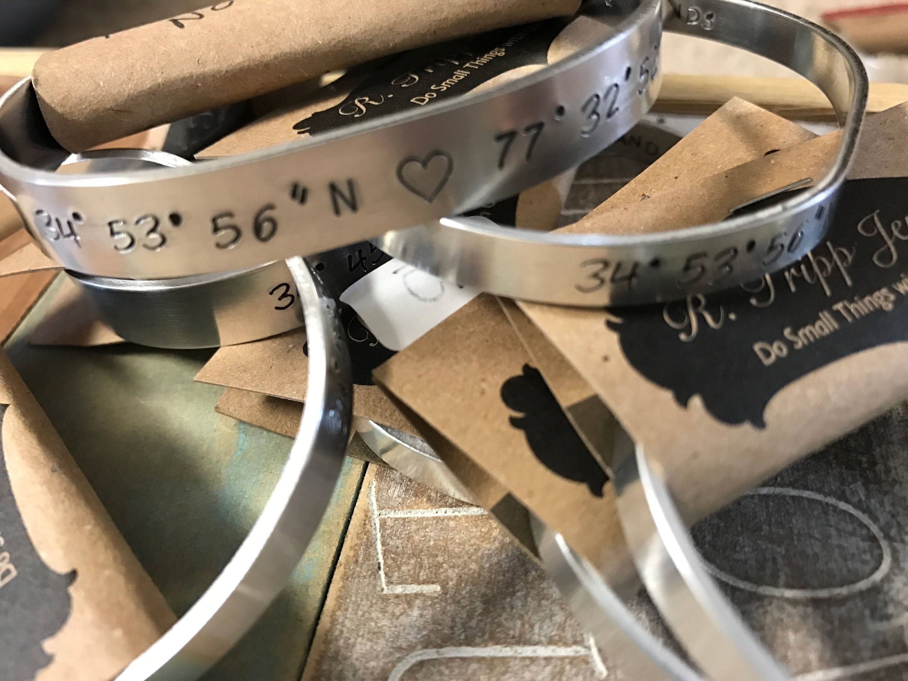 Coordinates cuff bracelet