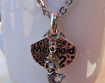 Mermaid Charm Necklace: Whimsical Ocean Jewelry, 30-inch Chain