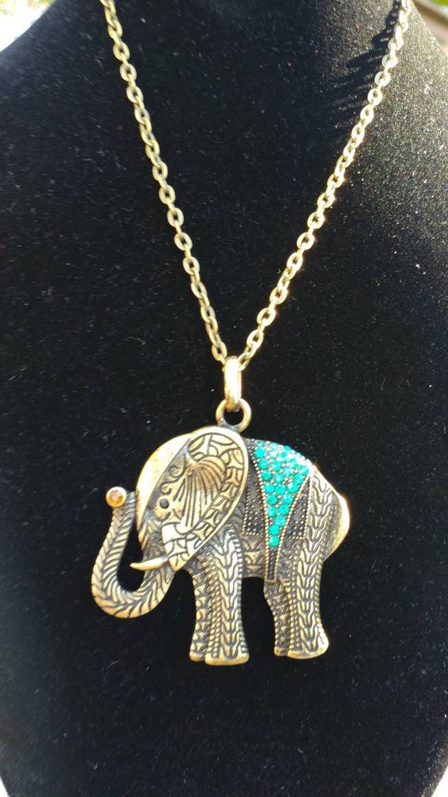 Big Elephant Necklace - Etsy